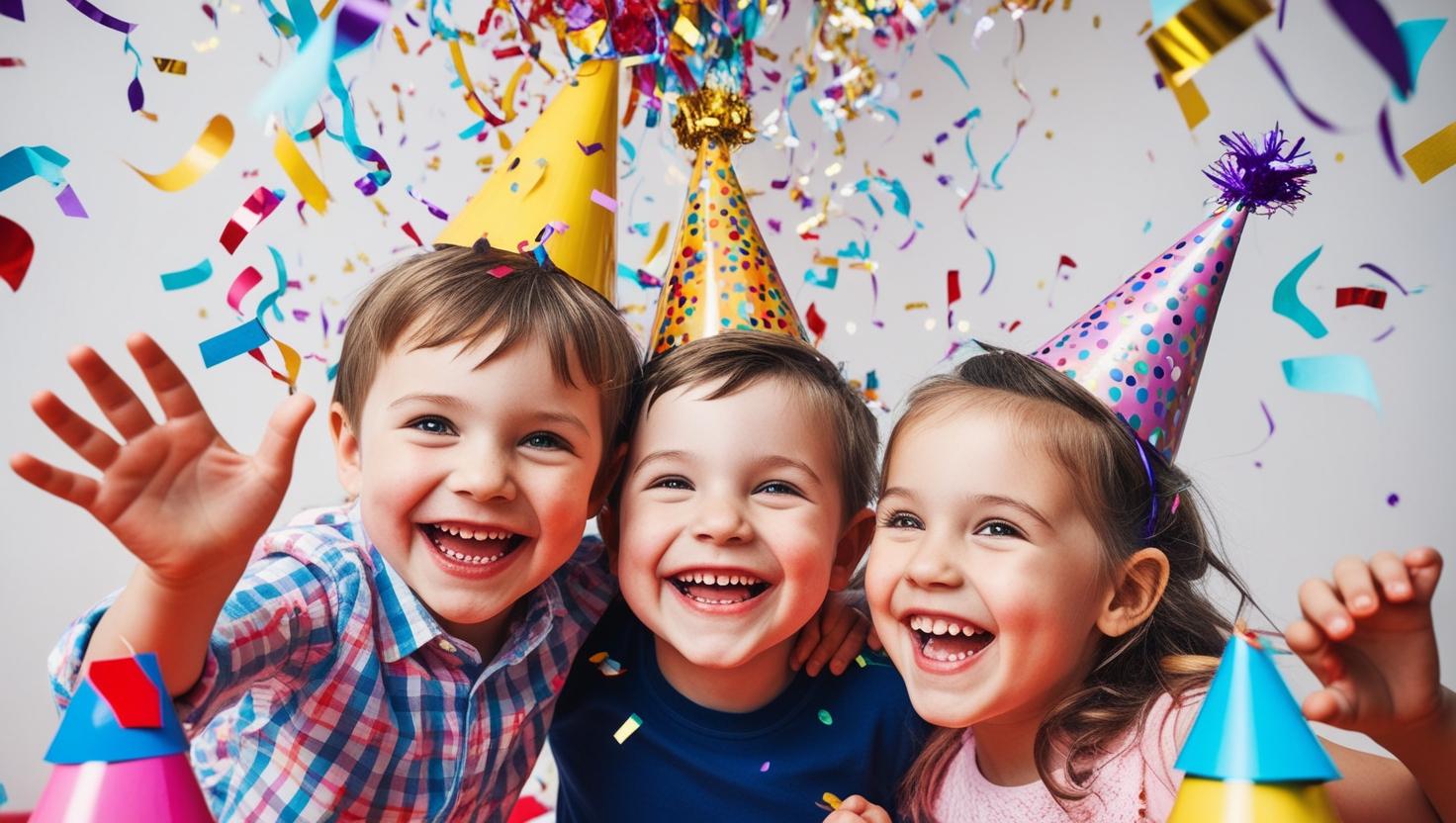 Kinderdisco kinderen zijn blij met hoedjes
